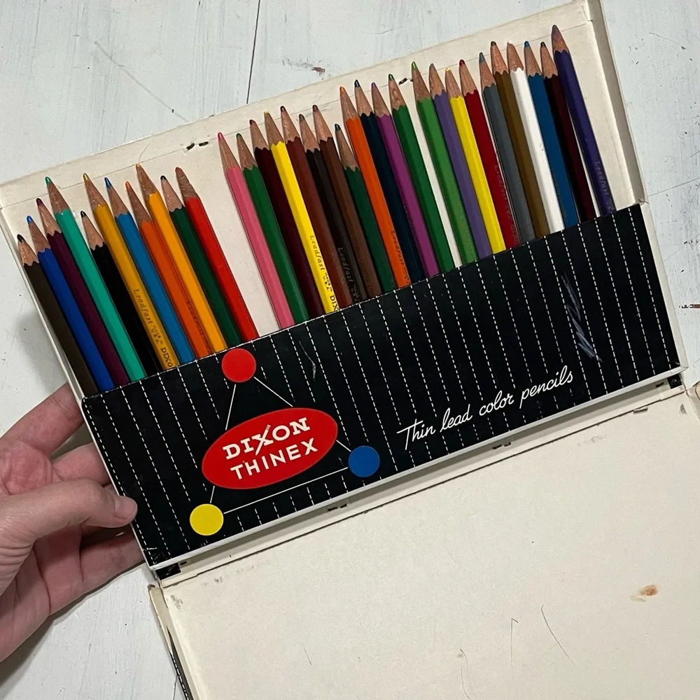 Vintage Dixon Thinex Thin Lead Colored Pencils Waterproof